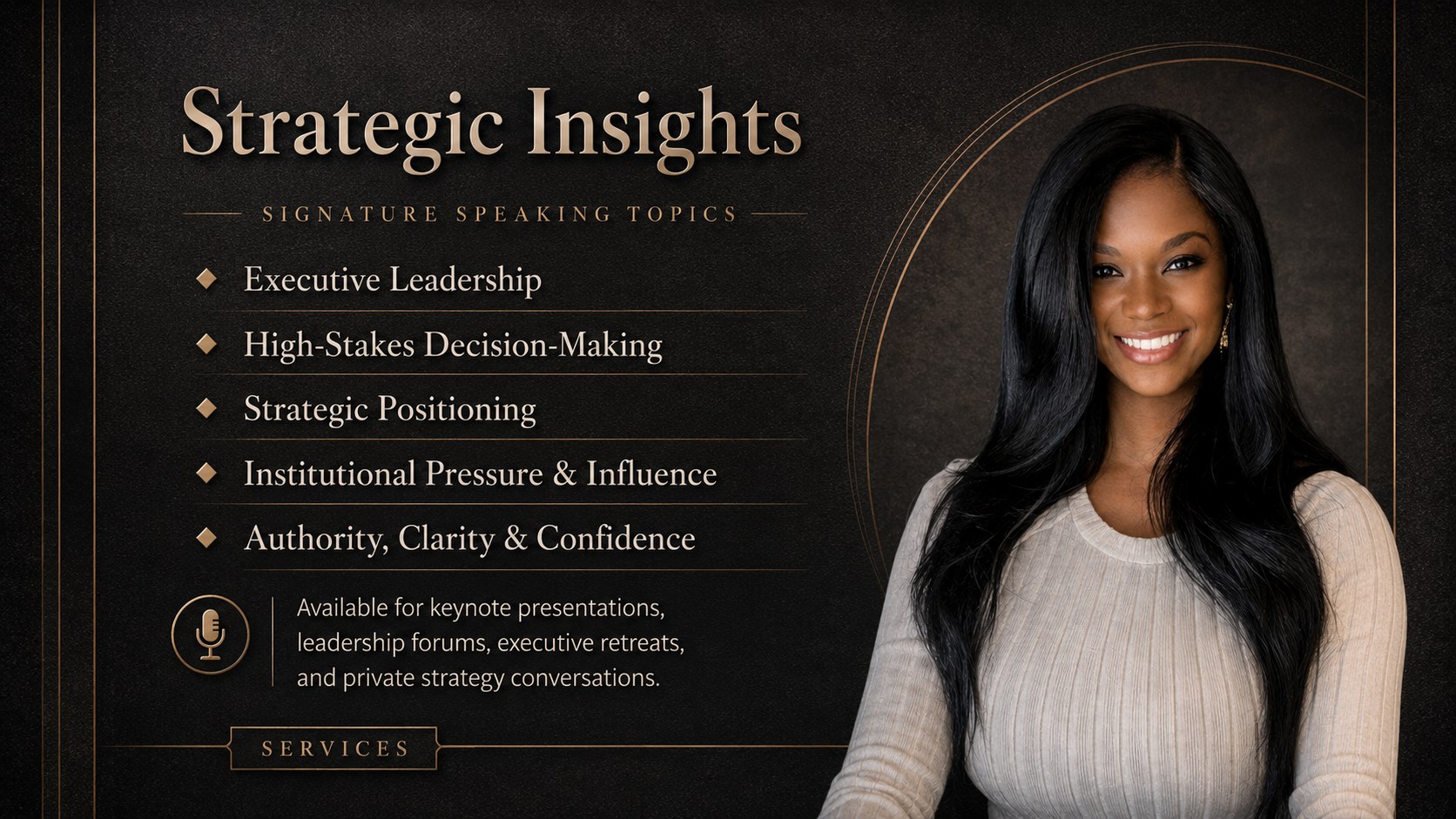 Strategic Insights speaking topics for Dr. Maudia Washington